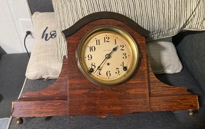 Antique Seth Thomas Adamantine Mantle Clock - See Video, Works and Chime - As-Is