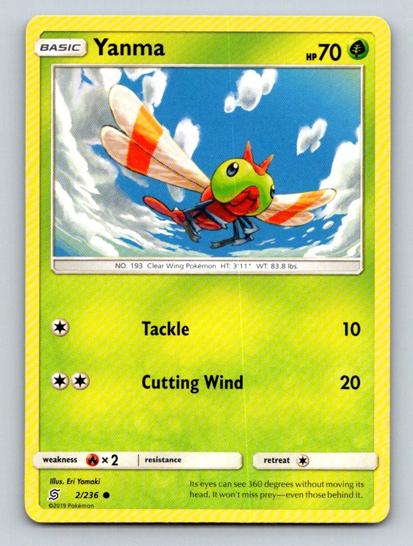Yanma 2/236 Common Unified Minds Pokemon Lightly Played