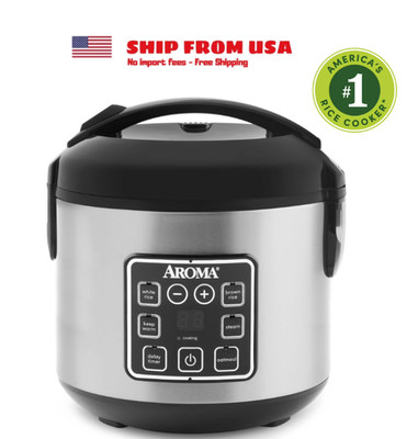 AROMA  8-Cup Digital Rice Cooker & Food Steamer with Bonded Granite  Nonstick
