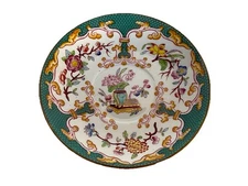 Antique SARREGUEMINES MINTON #248 Chinoiserie Design GREEN Saucer 1860-1922