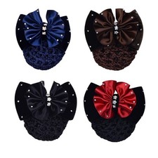 4pcs Women Hair Clip With Butterfly Hair Bun Cover Barrettes Net Snood Hairne...