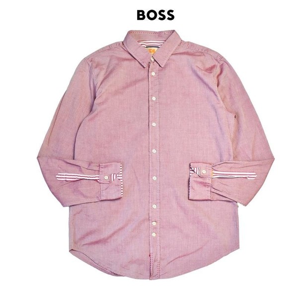 Men BOSS Orange Shirt Burgundy 42 / XL / 50