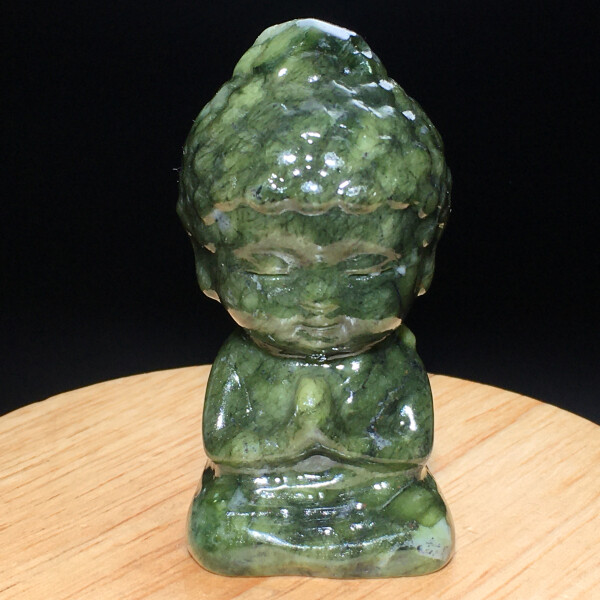77g Natural Crystal.ophiolite.Hand-carved.Exquisite Baby Buddha statues A456