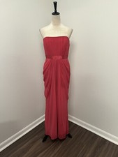 Davids Bridal Strapless Bridesmaid Dress Prom Long Gown Size 10, Pink