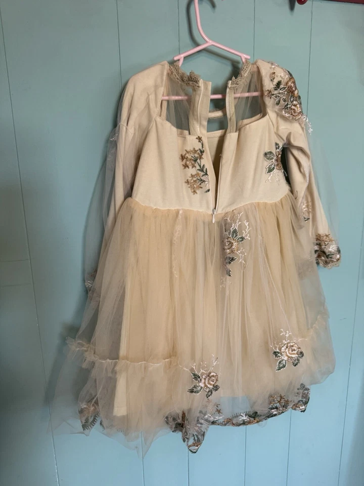 Flower Embroidered Lace Dress 6Y Mia Belle Girls - Image 2 of 4