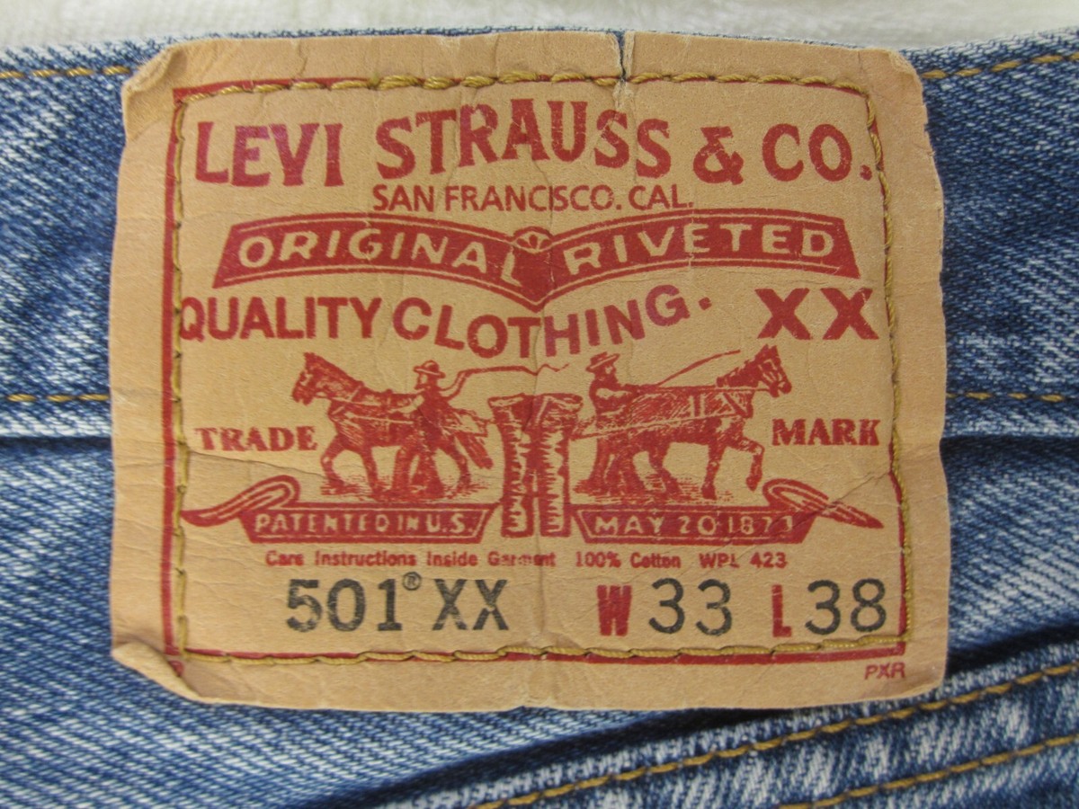 LEVI'S 501 XX Men's Blue Jeans W33 L38 Button Fly 100