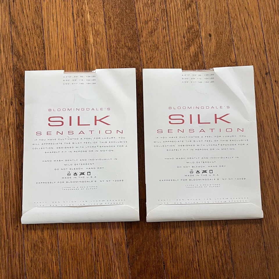 VTG Bloomingdale's Silk Sensation Control Top Sandlefoot Pantyhose Seashell B - Image 4 of 4