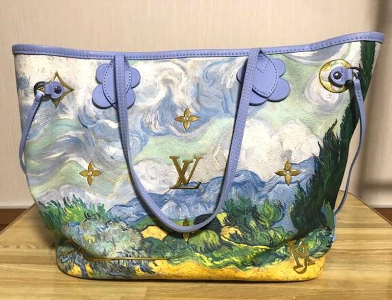 Louis+Vuitton+Neverfull+Tote+MM+Blue+Canvas+Van+Gogh for sale