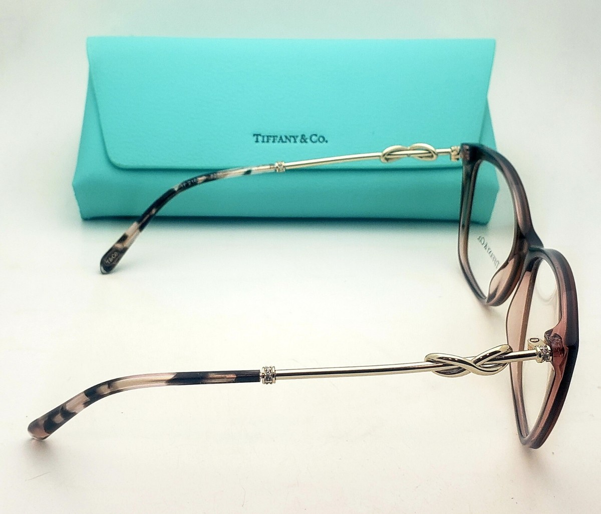 Tiffany & Co. Sunglasses TF2160-B 8255 Clear Brown Gold Frames with Brown Lenses TIFFANY & CO. Eyeglasses TF 2160-B 8255 54-17 Brown & Gold w  main image 3