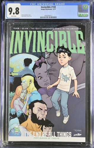 Invincible 143 CGC 9.8  2017 Image Comics Skybound White Pages Kirkman Ottley