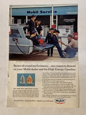 1964 Vintage ad for Mobil`Gasoline`Cub Scouts/Gas Attendent #21 Oil