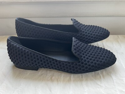 Tod s Womens slip on Moccasins Loafers Black Fabric Size 8 US