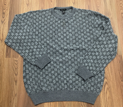 Mino Milano Sweater Mens 2XL Crew Neck Geometric Knit Wool Blend