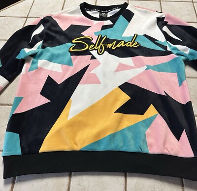 Switch Remarkable Sweatshirt Mens X-Large Selfmade Velour Suede Abstract  Sweater