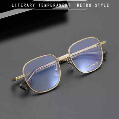 Large Square Eyeglass Thick Frames Vintage Concise Adjustable Business Glasses