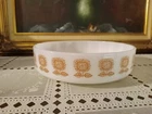 Vintage Federal Glass Sunflower Pattern Heat Proof Milk Glass Baking Dish 7³/⁴"