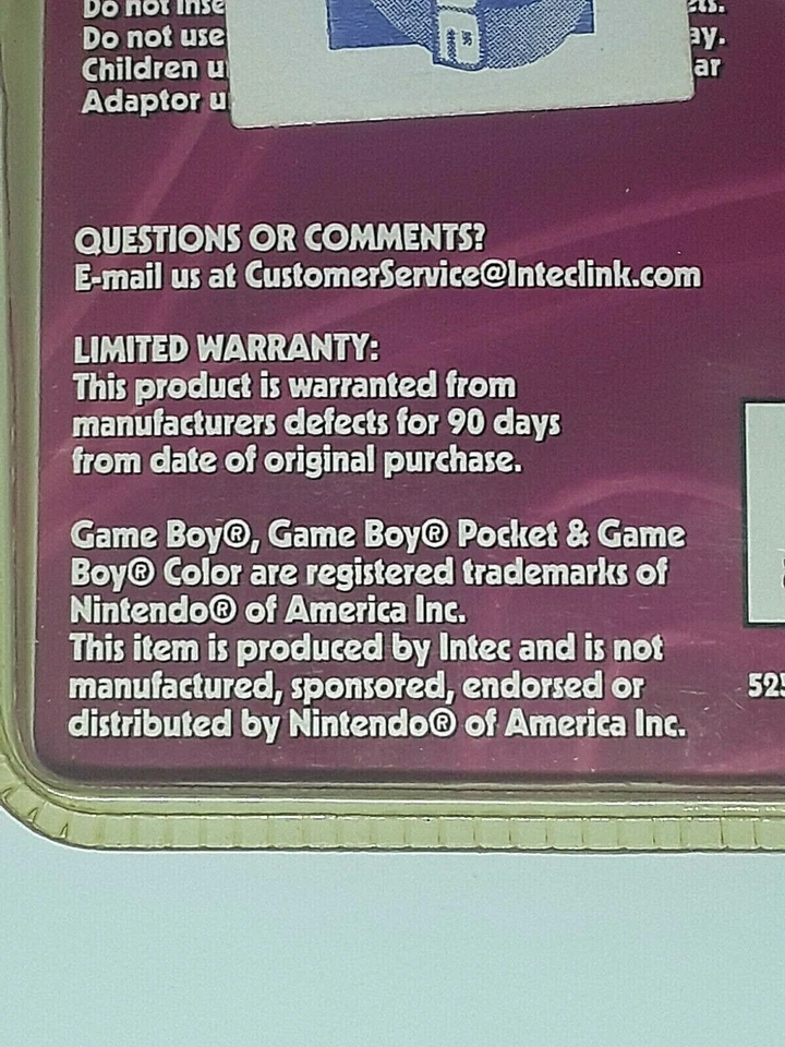 1991 Intec Universal Car Adapter 4 Nintendo Game Boy Color, Some Package  Damage - Image 3 of 4