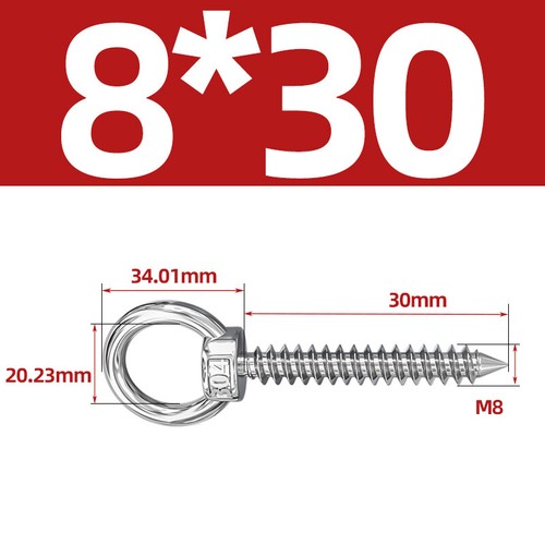 Hebeösenschraube A2 304 Edelstahl Holzschraube Marinequalität M4 bis M12 - Bild 27 von 51
