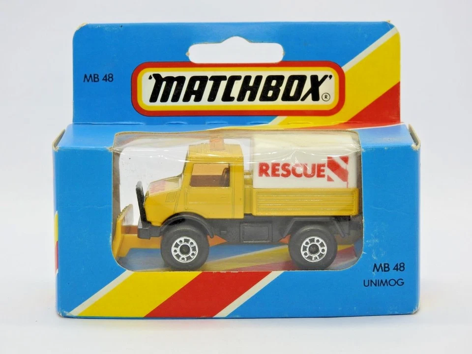 Matchbox Lesney 1983 MB 48 Unimog Schutz Neuwertig Vnm Ungeöffnet M Blau Fenster - Bild 2 von 4