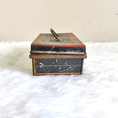 1930s Vintage Tin Safety Money Box With Handle English Make Old