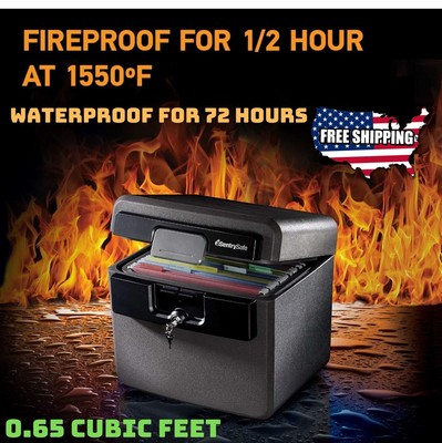 Fireproof and Waterproof Safe Box 0.65 Cubic Feet, File and Document Safe