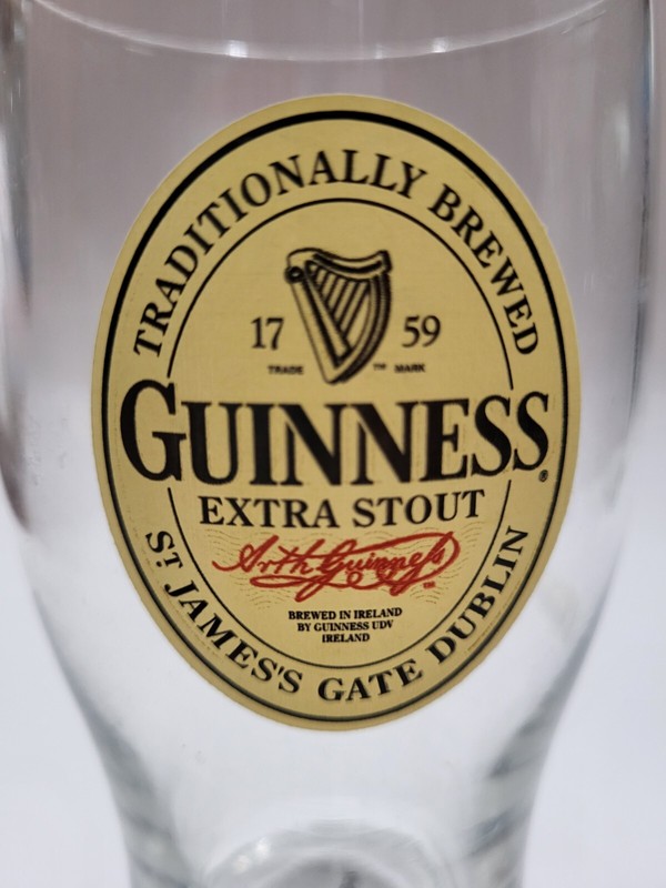 Ireland's Guinness Extra Stout Pint Beer Glass, circa 2019