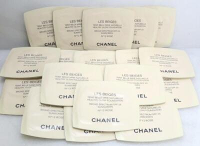 CHANEL LES BEIGES HEALTHY GLOW FOUNDATION SPF 25 # 12 ROSE 0.02 OZ - LOT OF 20