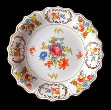 1930s Noritake Dresdena Floral Cake Plate - 9.75" Round, Porcelain Serving Plate