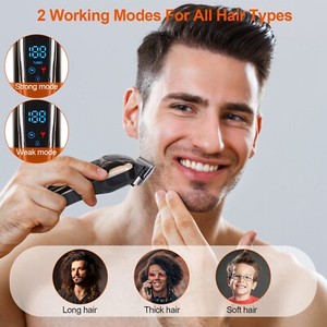 Clippers électriques sans fil professionnel et kit de trempage de barbe pour hommes