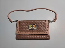 Guess Handbag Brown/Peach Studded Braided Strap