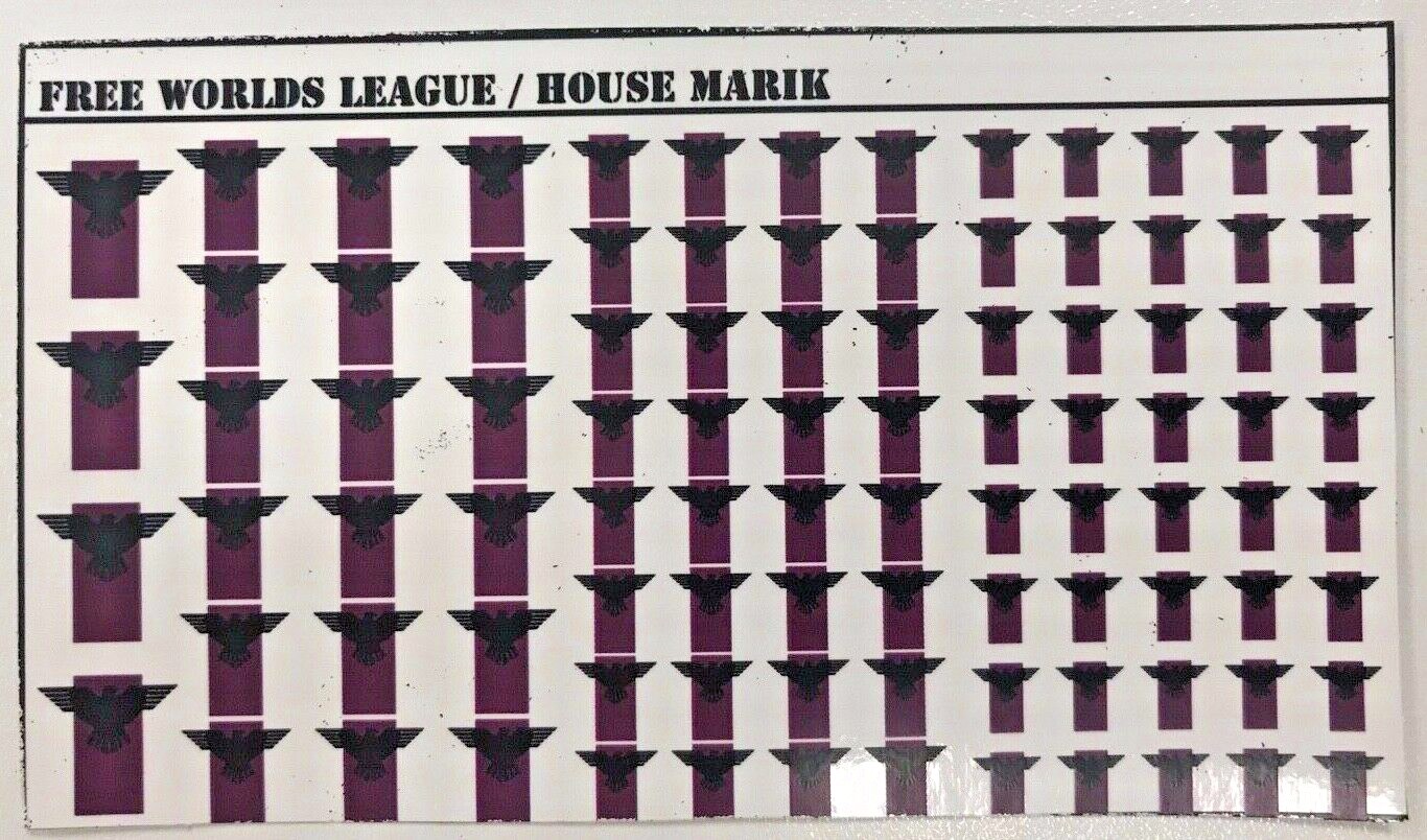 Battletech Waterslide Decals FreeWorld League / House Marik eBay