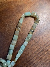 Natural Chrysoprase Green square Beads, graduated size, one 12in strand