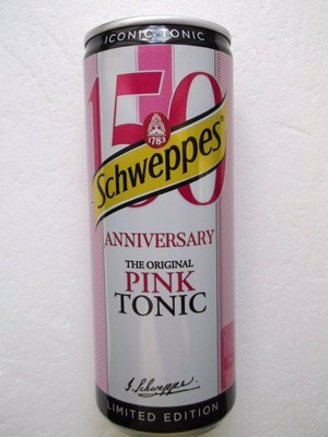 SCHWEPPES PINK TONIC 150 ANNIVERSARY from POLAND 2021 empty can 250ml top opened