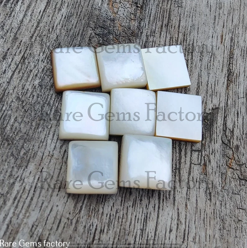 Cabochão natural formato quadrado madrepérola, pedra preciosa solta traseira plana 5mm-15mm - Imagem 4 de 4