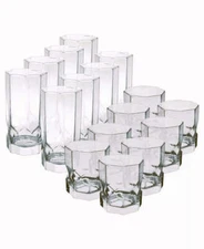 Luminarc Drinking Glass 16 Piece Set Every day Tumblers, Topaz Collection
