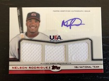 2011 Nelson Rodriguez Topps USA Auto Relic Red #’d 08/25