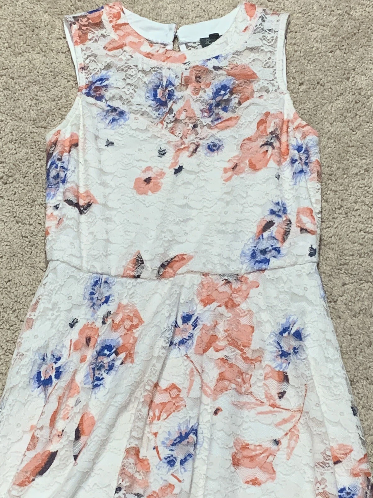 VETEMENTS Abito donna A Line Lily Rose taglia small bianco pizzo floreale senza maniche