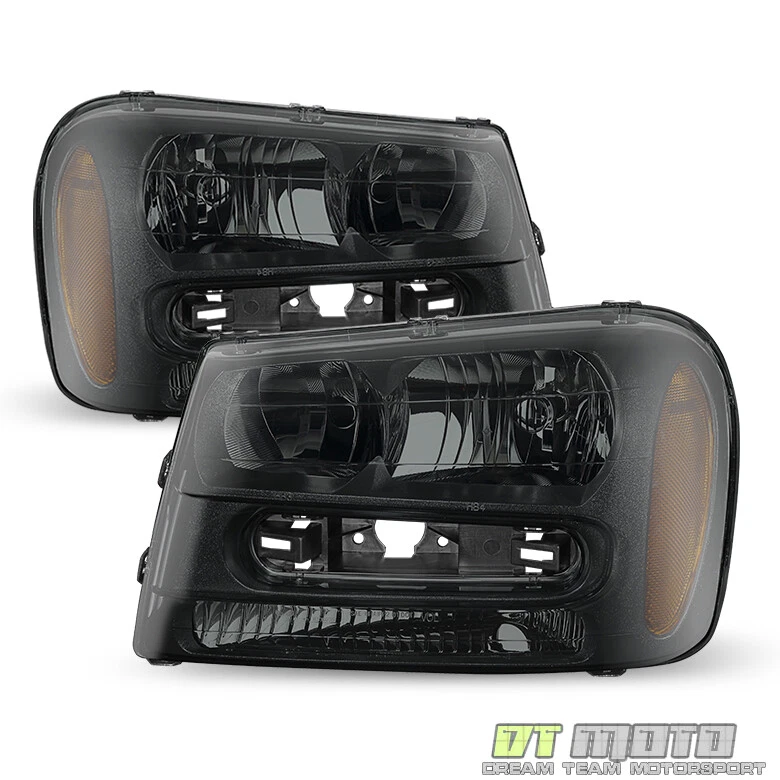 [Exclusive Dark Smoke] 2002-2009 Chevy Trailblazer Headlights Headlamps 02-09 - Image 2 of 3