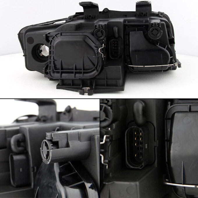 Fit 2002-2005 Audi A4/S4 Black Replacement Projector Headlights L+R - Image 3 of 4