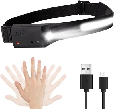 LQWELL® Stirnlampe LED Wiederaufladbar, COB-Breitstrahl & Spotlight Typ-C USB