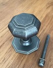 ENTRANCE DOOR PULL OCTAGONAL SOLID BRASS IN PEWTER