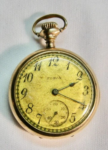 ANTIQUE ELGIN GOLD FILLED POCKET WATCH O SIZE FOR. PARTS OR REPAIR