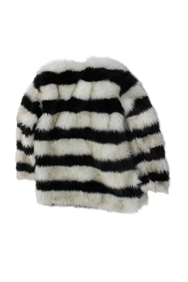 Mayoral Girls Striped Long Sleeve Snap Closure Basic Coat Black Size 12 - Image 2 of 4