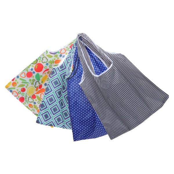 Bolso de compras plegable grande con asas reutilizable de comestibles 4 piezas