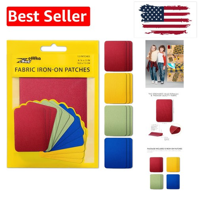 #ad Quality Fabric Iron on Patches Inside amp; Outside Strongest Glue 100% Cotton Re... $16.99
