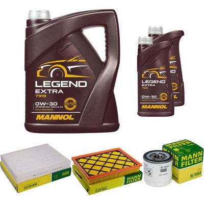 MANN-FILTER Inspektionspaket 7 L MANNOL Legend Extra 0W-30 für Ford Focus IV