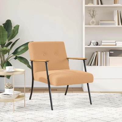 fauteuil Tissu ressemblant à de la laine bouclée Sièges modernes Salon vidaXL vi - Photo 1/4