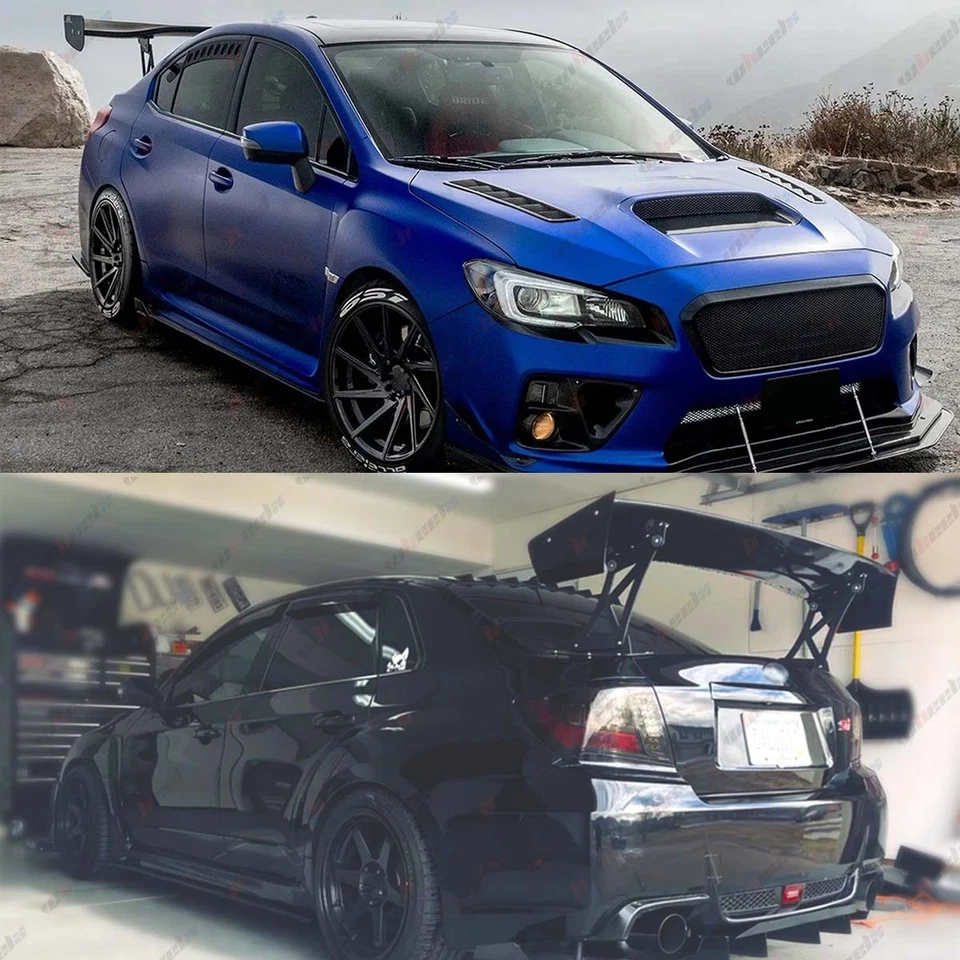 Para Subaru WRX STI Carbono 47" Estilo GT Alerón Trasero Carreras Tala Ala Tapa Foto 2 de 4
