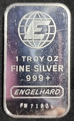 Vintage Engelhard Classic Globe E Rare 1 oz. Silver .999 Bar Ingot S# FN-71504