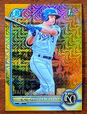 2022 Bowman Chrome 1st Mega Box Peyton Wilson Gold /50 Mojo Refractor